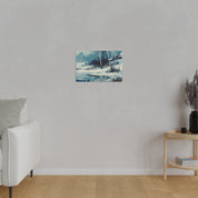 Expressionist Vintage Snowscape Winter Painting Canvas