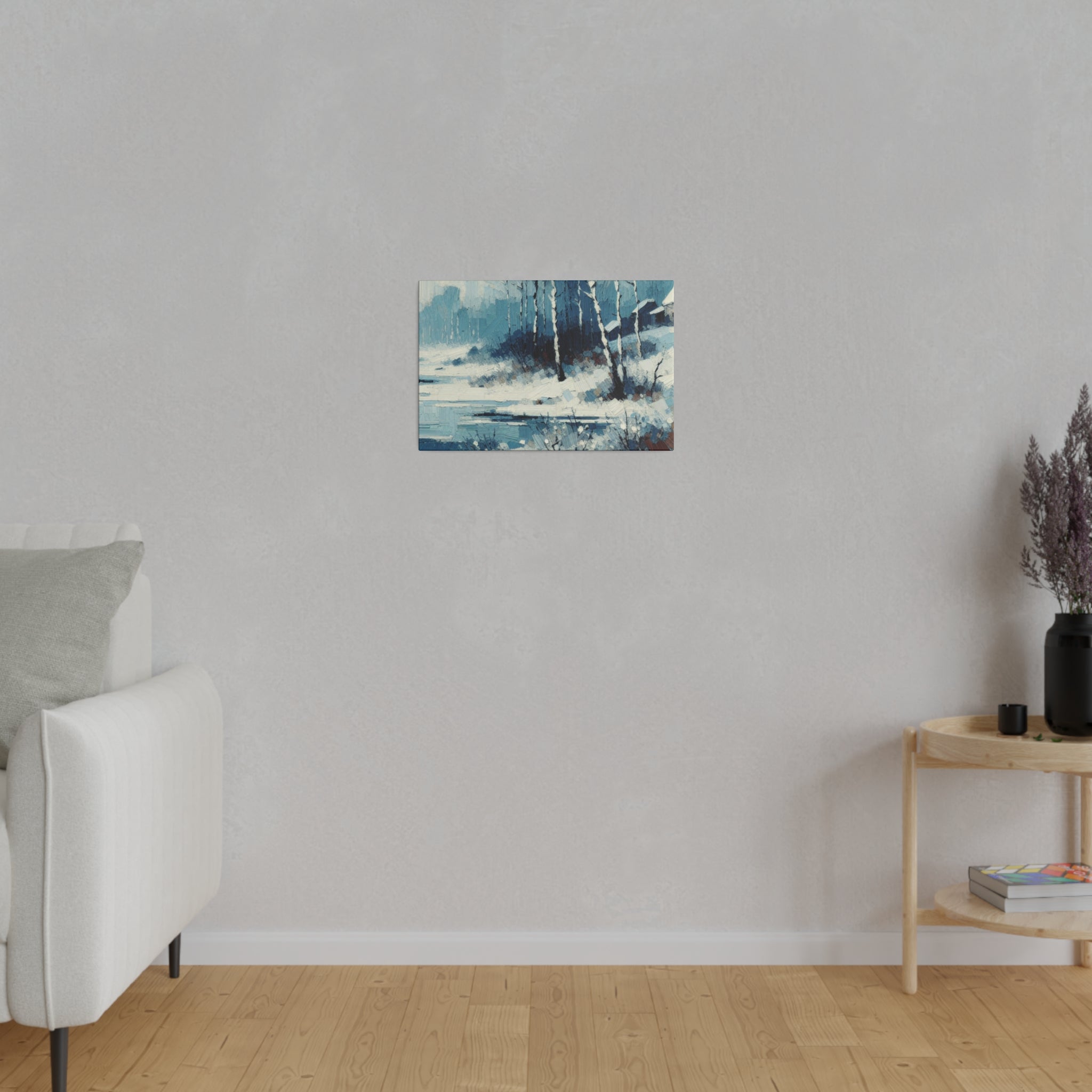 Expressionist Vintage Snowscape Winter Painting Canvas