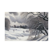 White Hues on Ageless Frost Winter Snow Painting Canvas