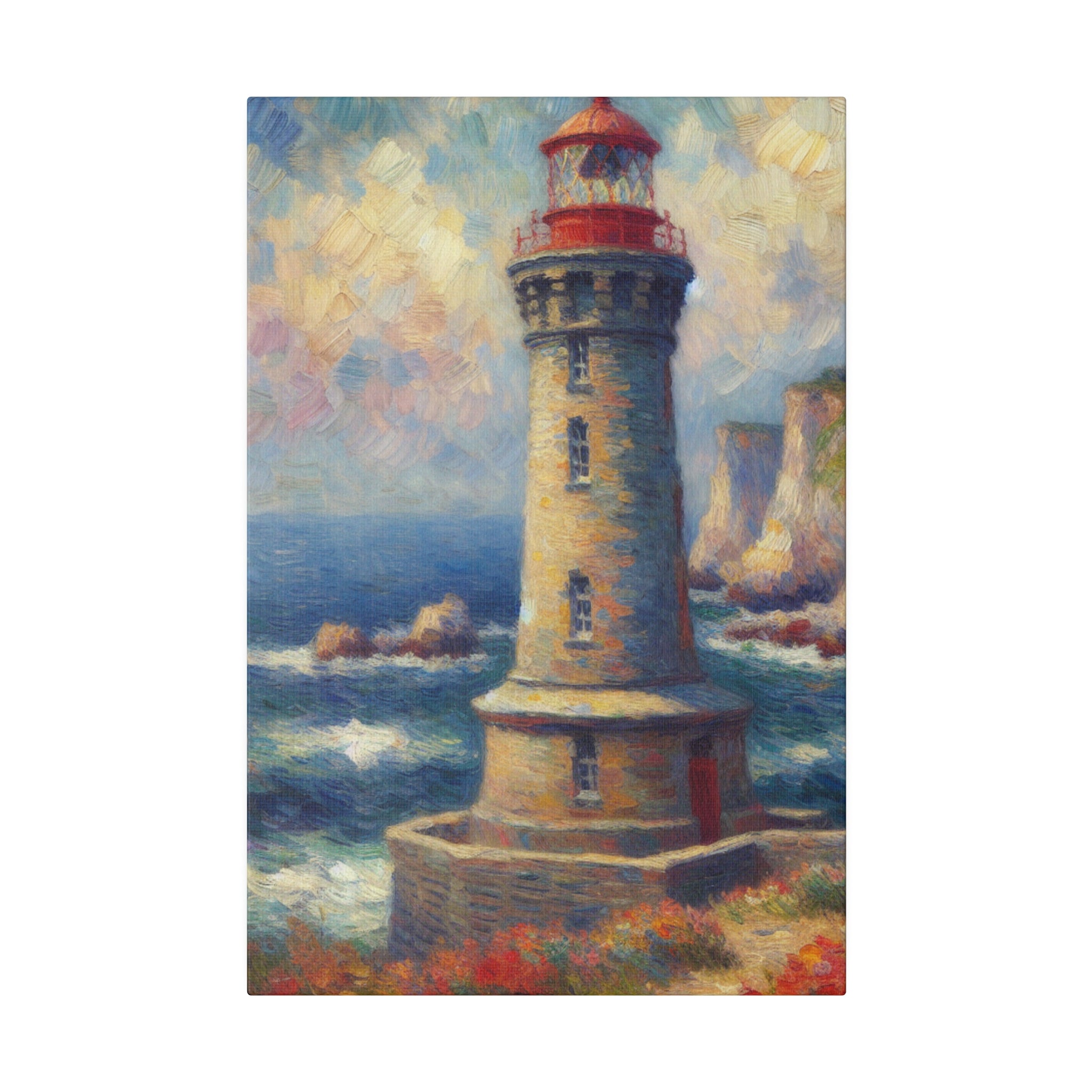 Beacon Muse Coastal Wall Art Lighthouse Painting Canvas