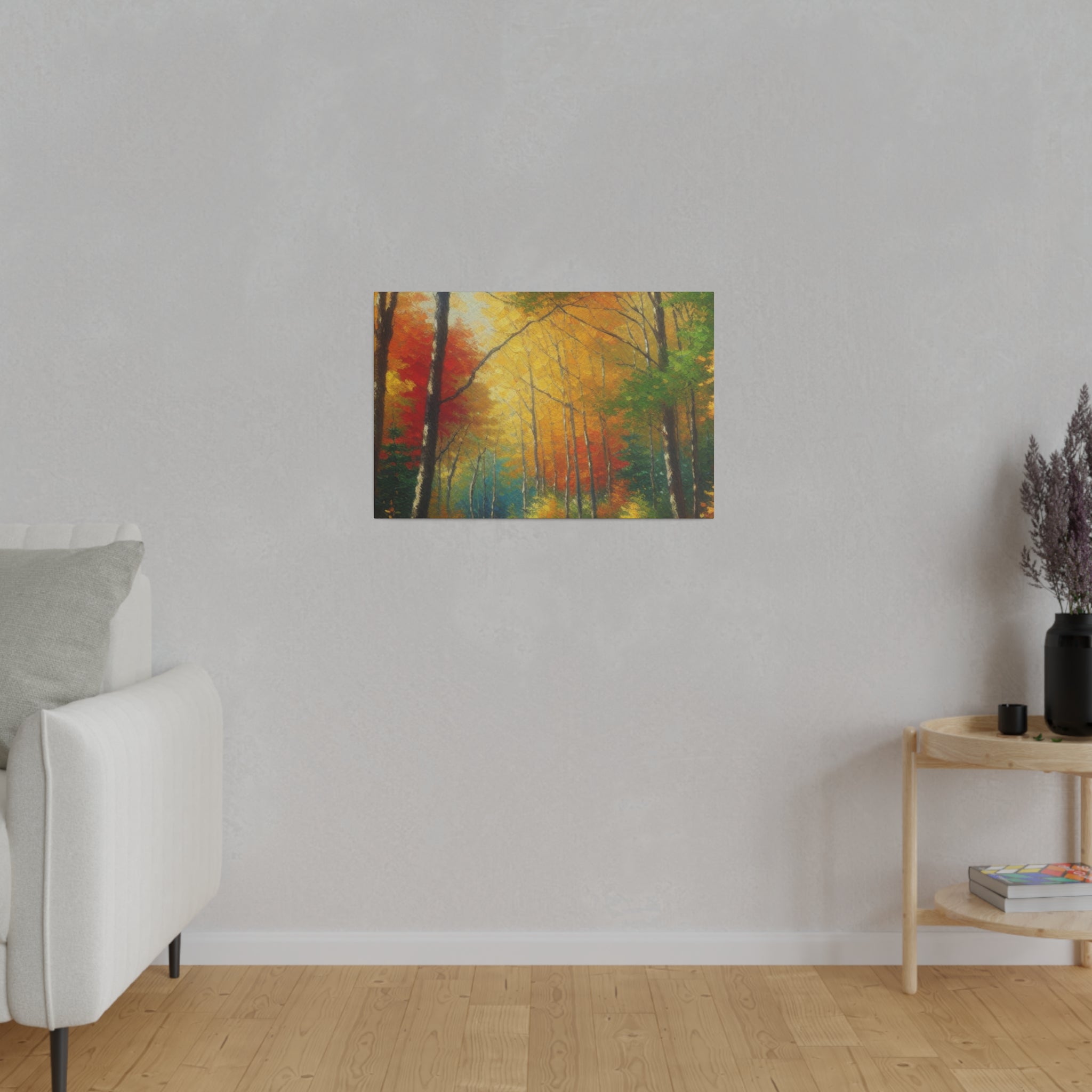 Autumnal Symphony Blaze Fall Painting Canvas