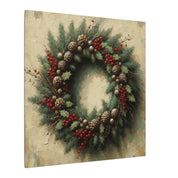 Rustic Christmas Wreath Canvas