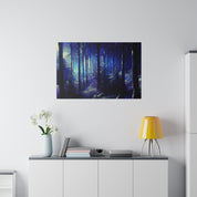 Whispering Blue Timber Symphony Forest Painting Canvas