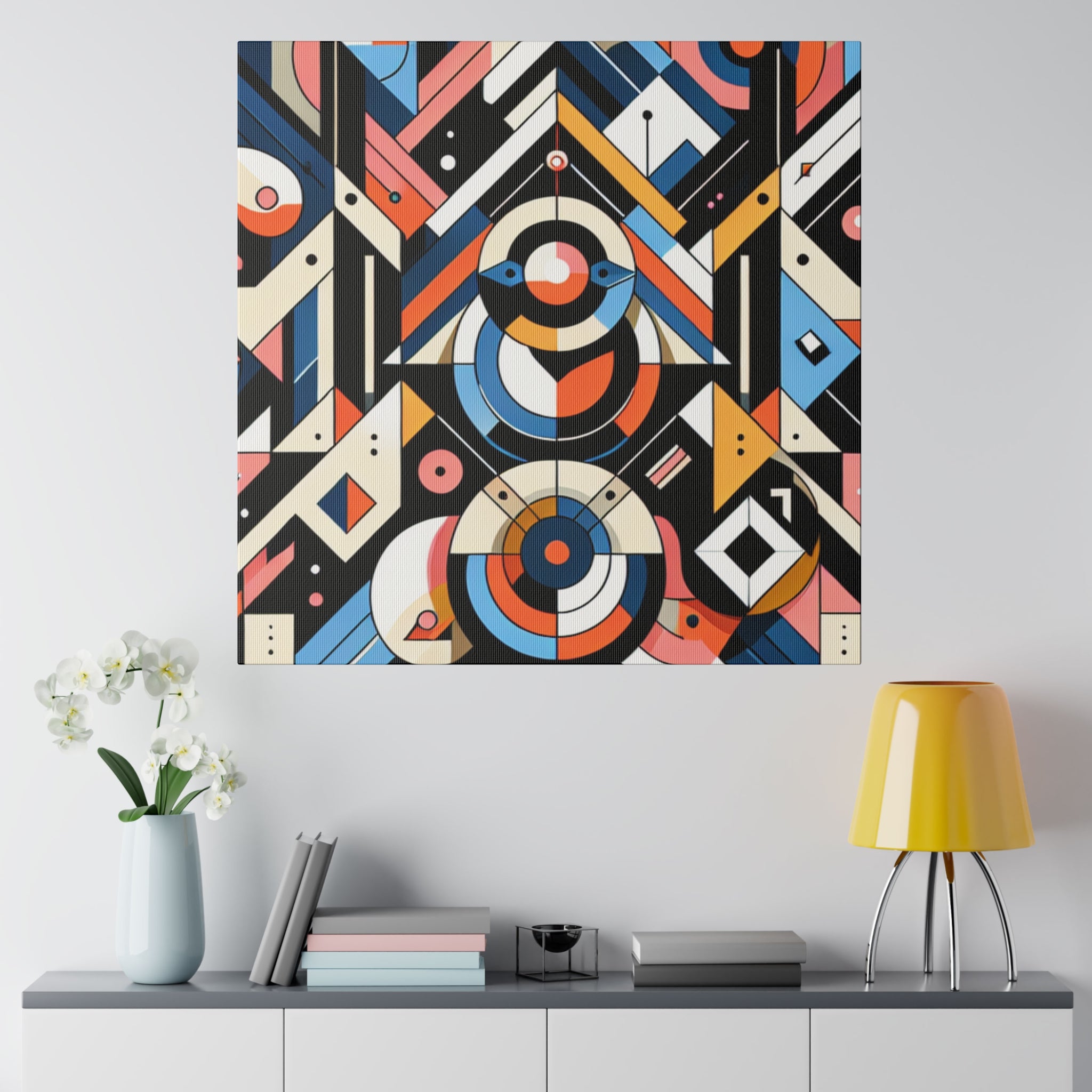 Confluence of Vibrant Symmetry Geometric Painting Canvas