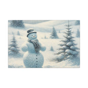 Snowman and Pine Tree Canvas