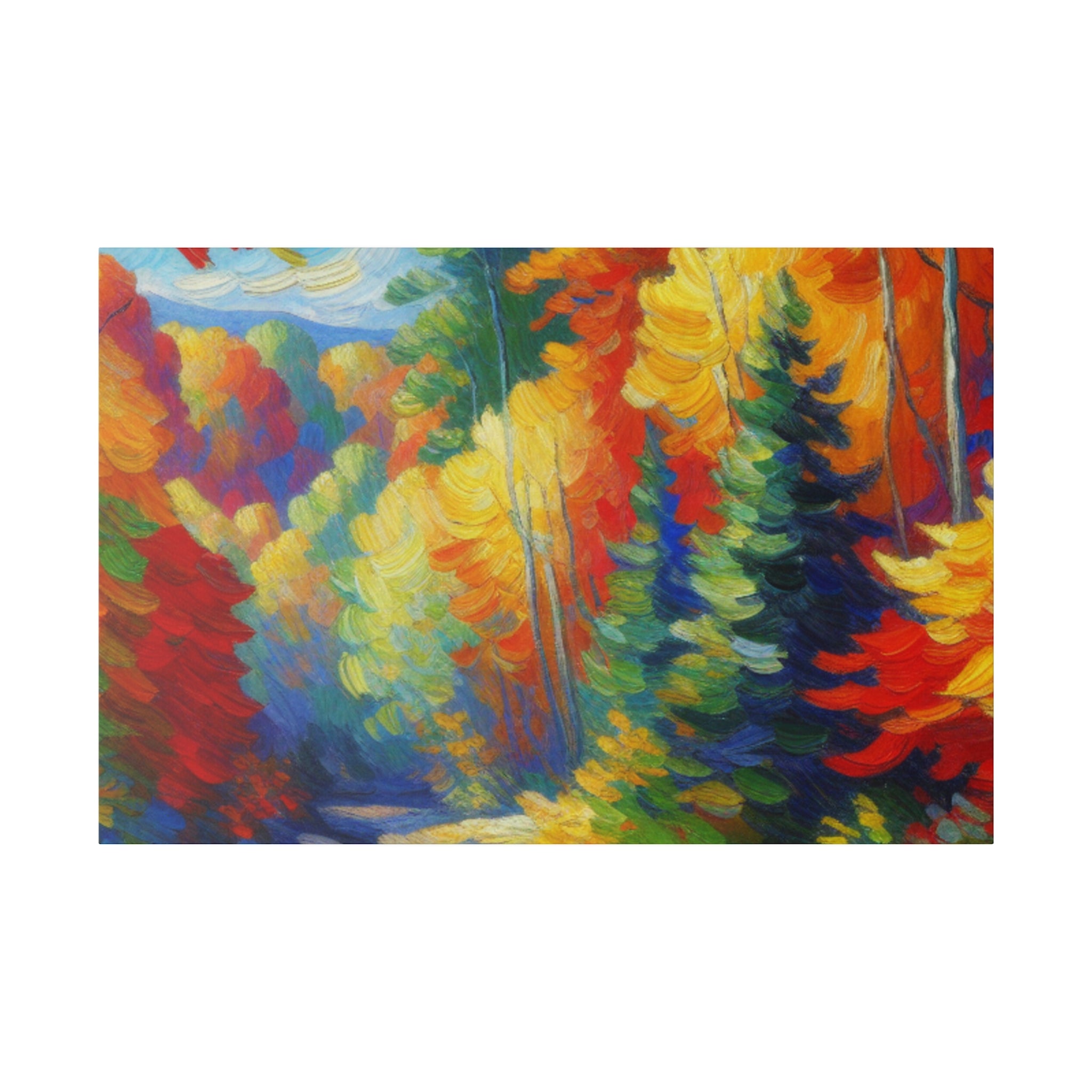 Autumn Cascade Symphony Fall Painting Canvas