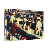 Retro Styled Diner Scene Diner Painting Canvas