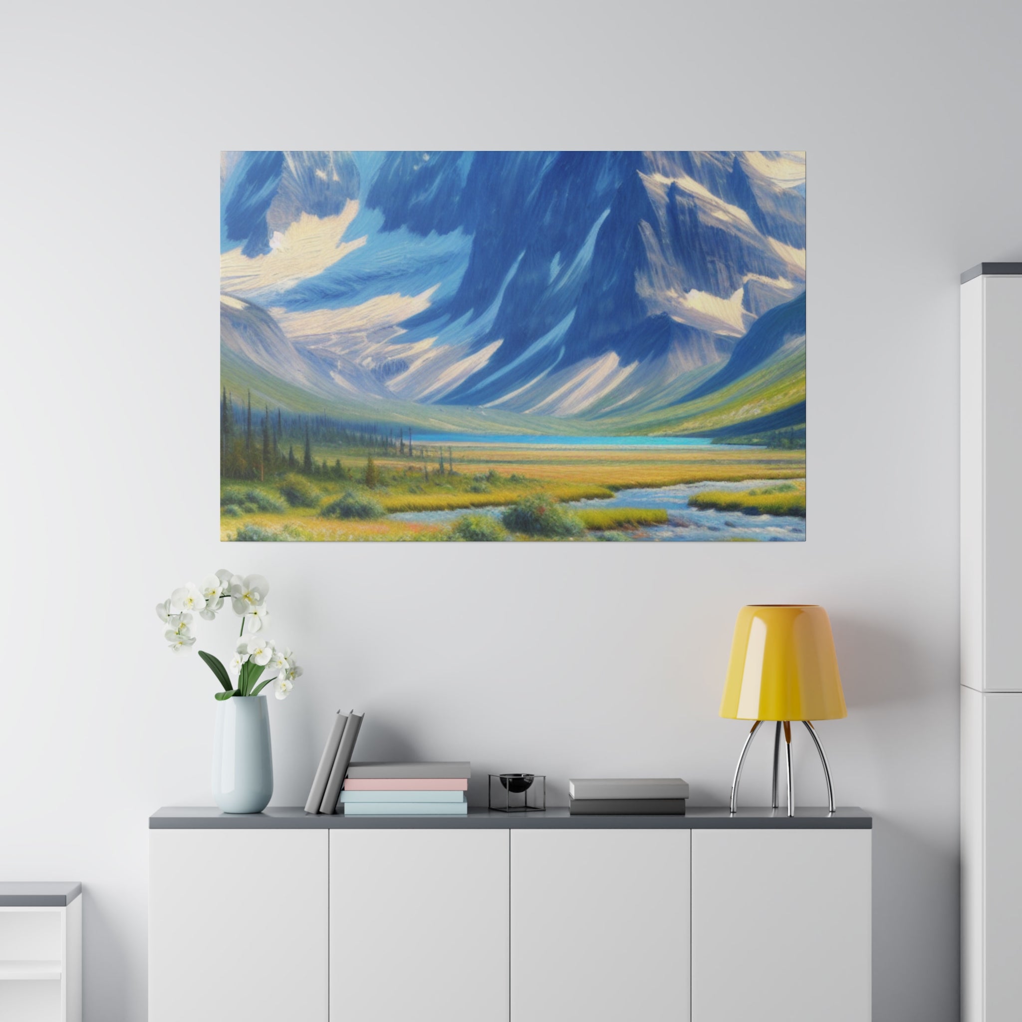 Peaks In Daylight Mountain Landscape Painting Canvas