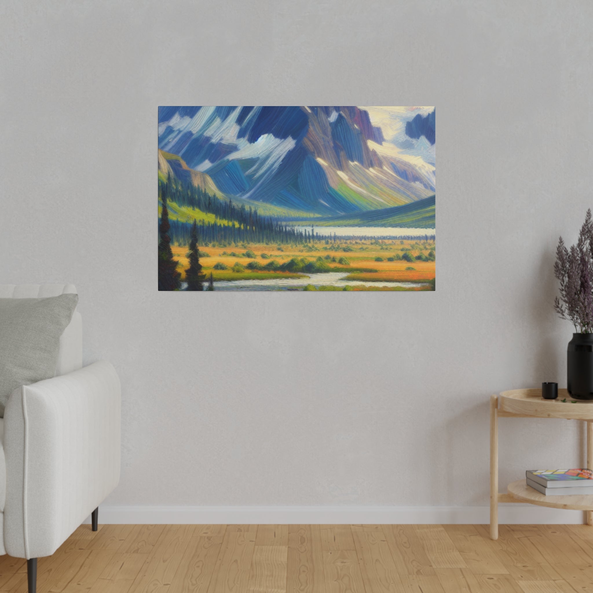 Majestic Alpine Impressions Mountain Landscape Painting Canvas