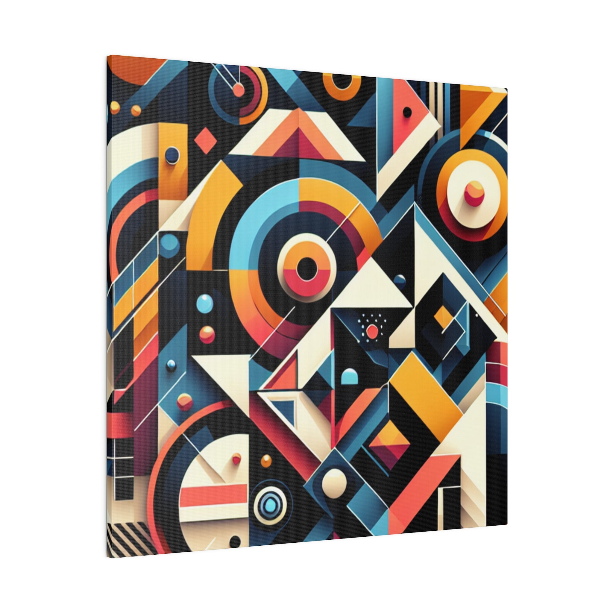 Kaleidoscopic Symphony of Shapes Geometric Painting Canvas