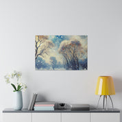 Snowscape Painting | Winter Sky Scene | Winter Wall Art Canvas