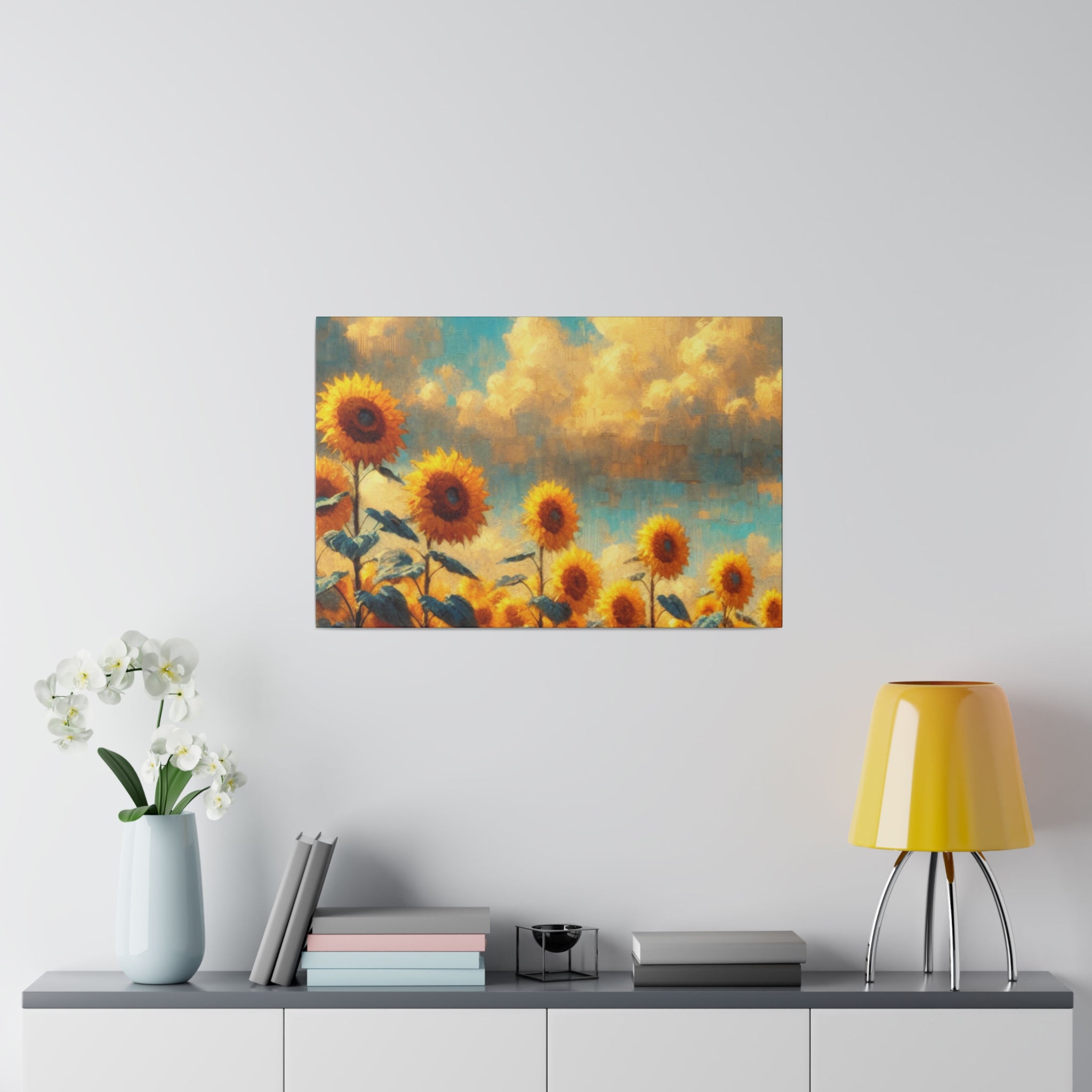 Sunflower Field Floral Wall Art Sunflower Painting Canvas