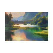 Serene & Silent Lake Reverie Lake Painting Canvas