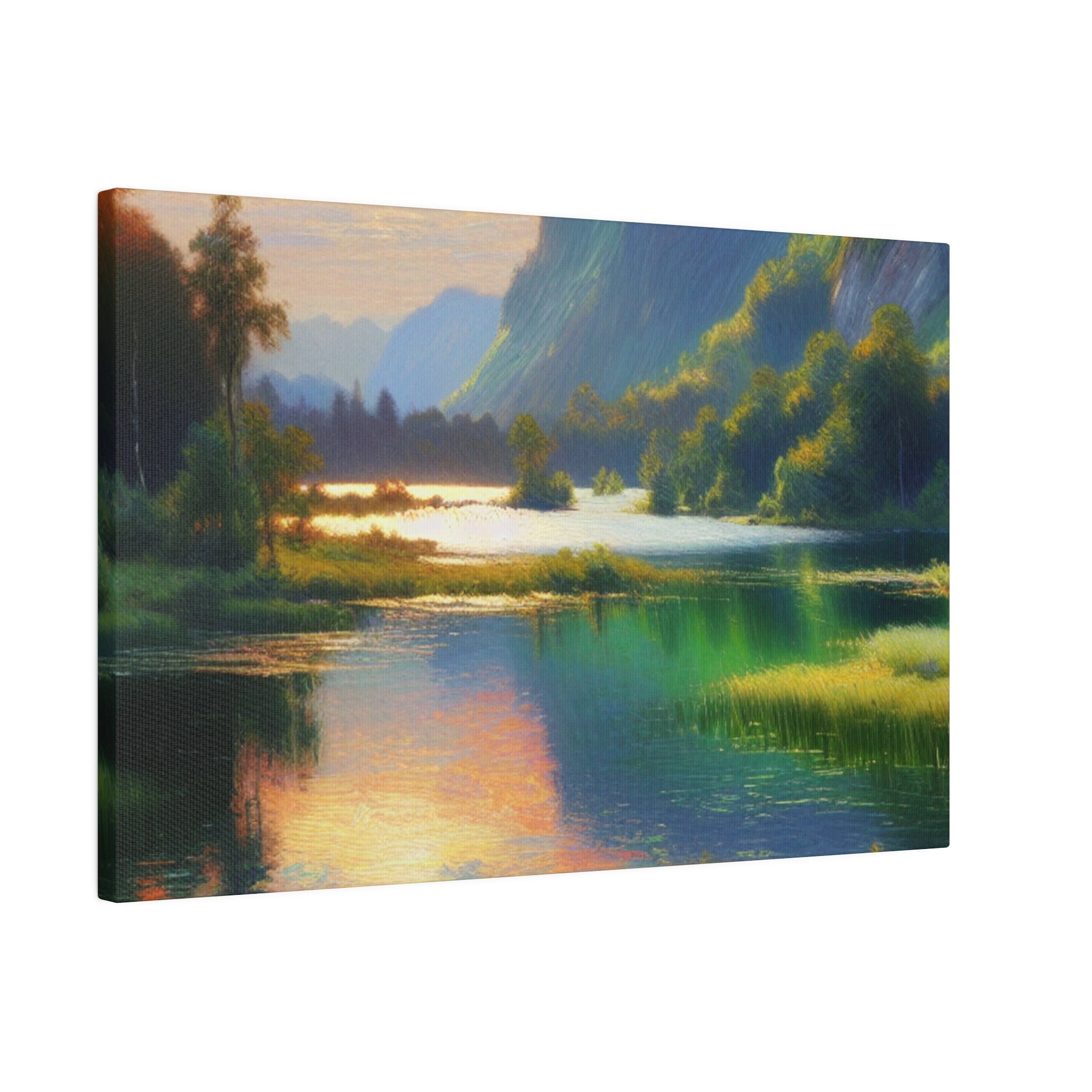 Serene & Silent Lake Reverie Lake Painting Canvas