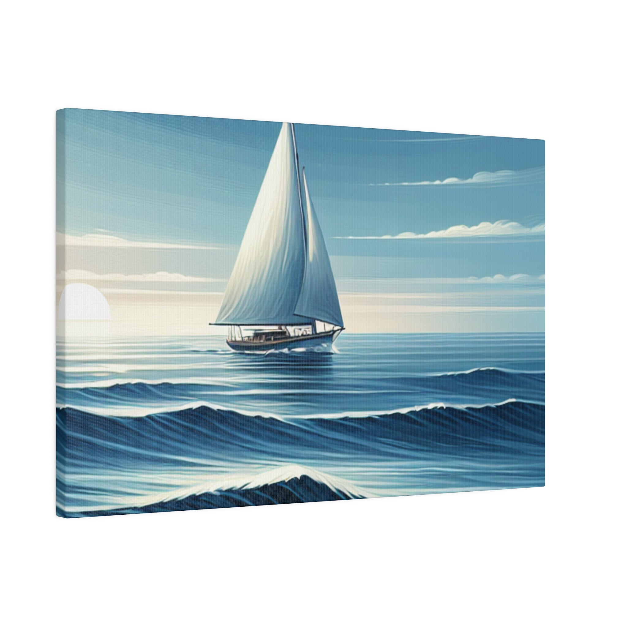 Serenity Voyage Sailboat Painting Canvas