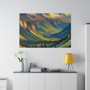 Lush Foothills Mountain Landscape Painting Canvas