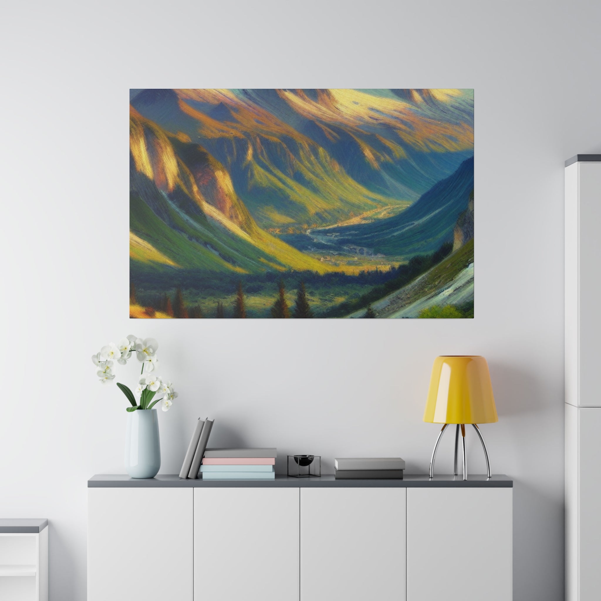 Lush Foothills Mountain Landscape Painting Canvas