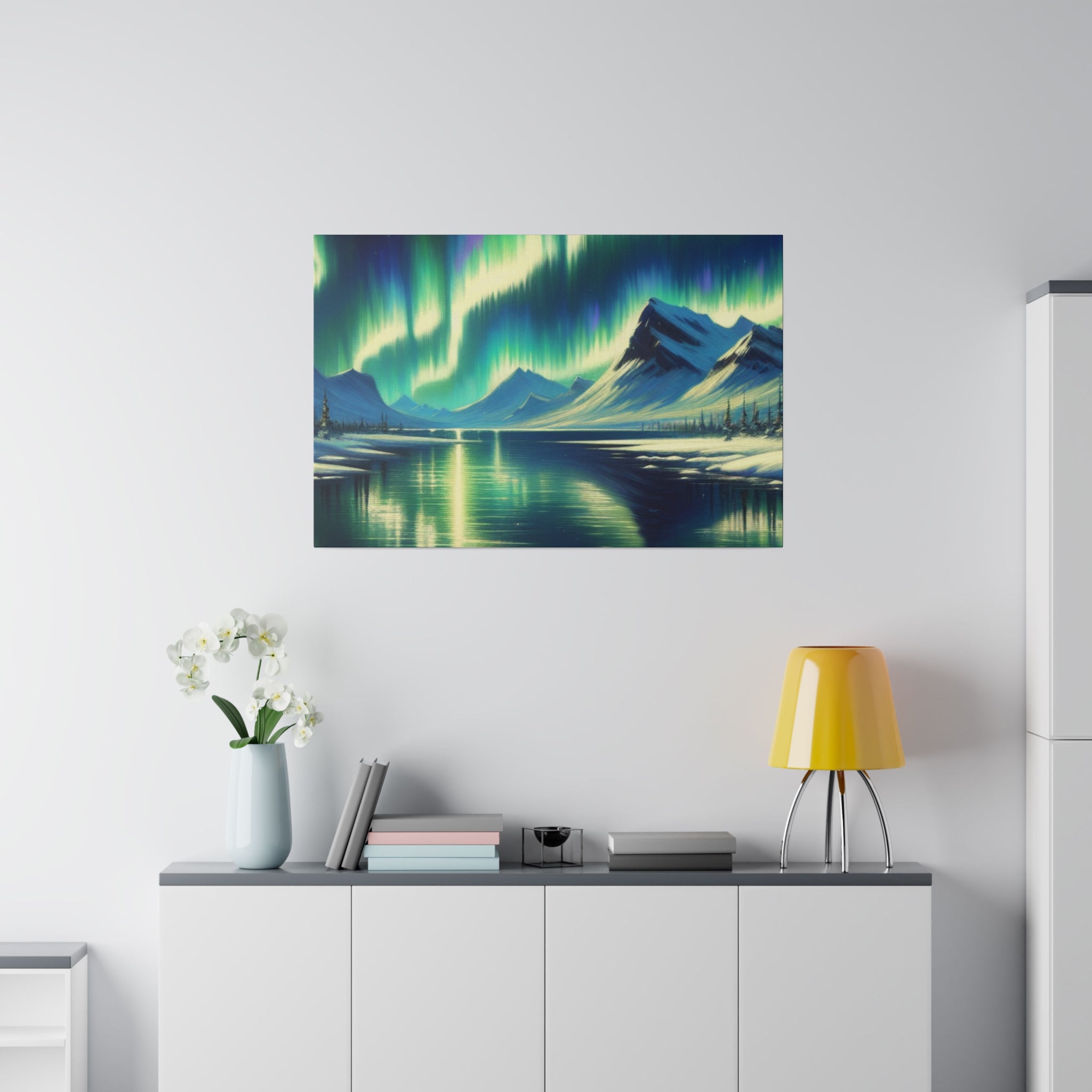 Aurora Frost Northern Lights Painting Canvas