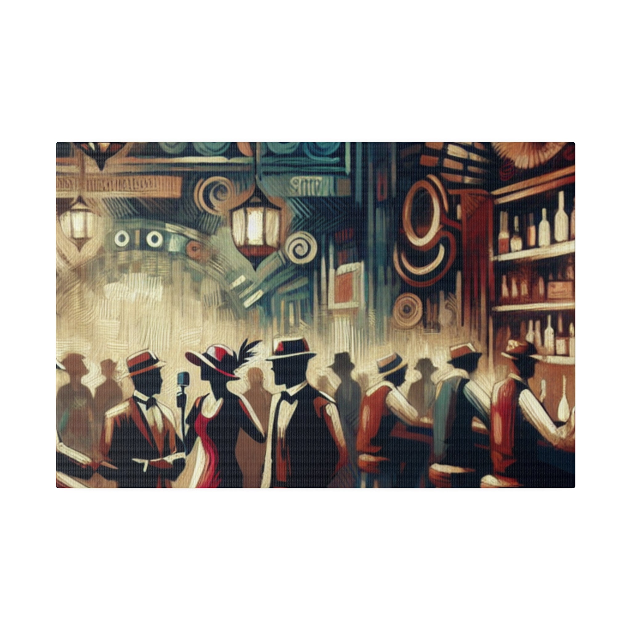 Velvet Jazz Secrets Retro Speakeasy Bar Art Canvas