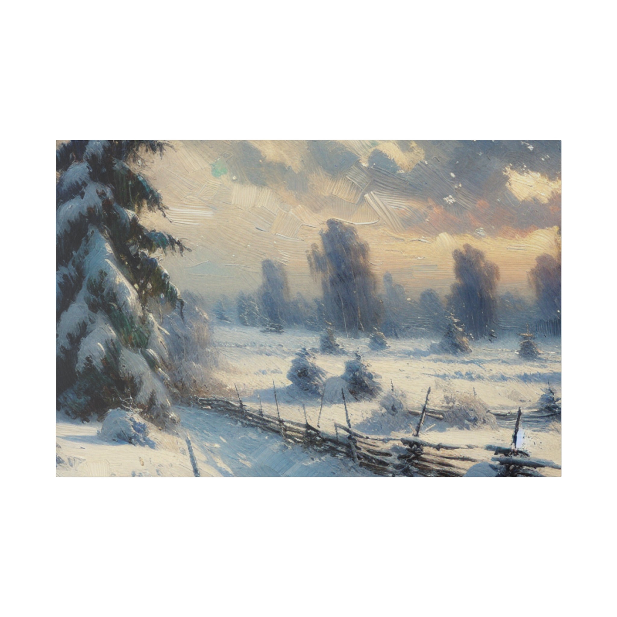 Twilight Frost Snowscape Artwork Winter Painting Canvas