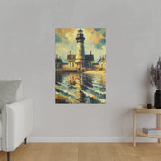 Harbor’s Beacon Coastal Wall Art Lighthouse Painting Canvas