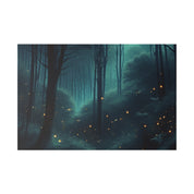 Twilight Whispers Firefly Forest Painting Canvas