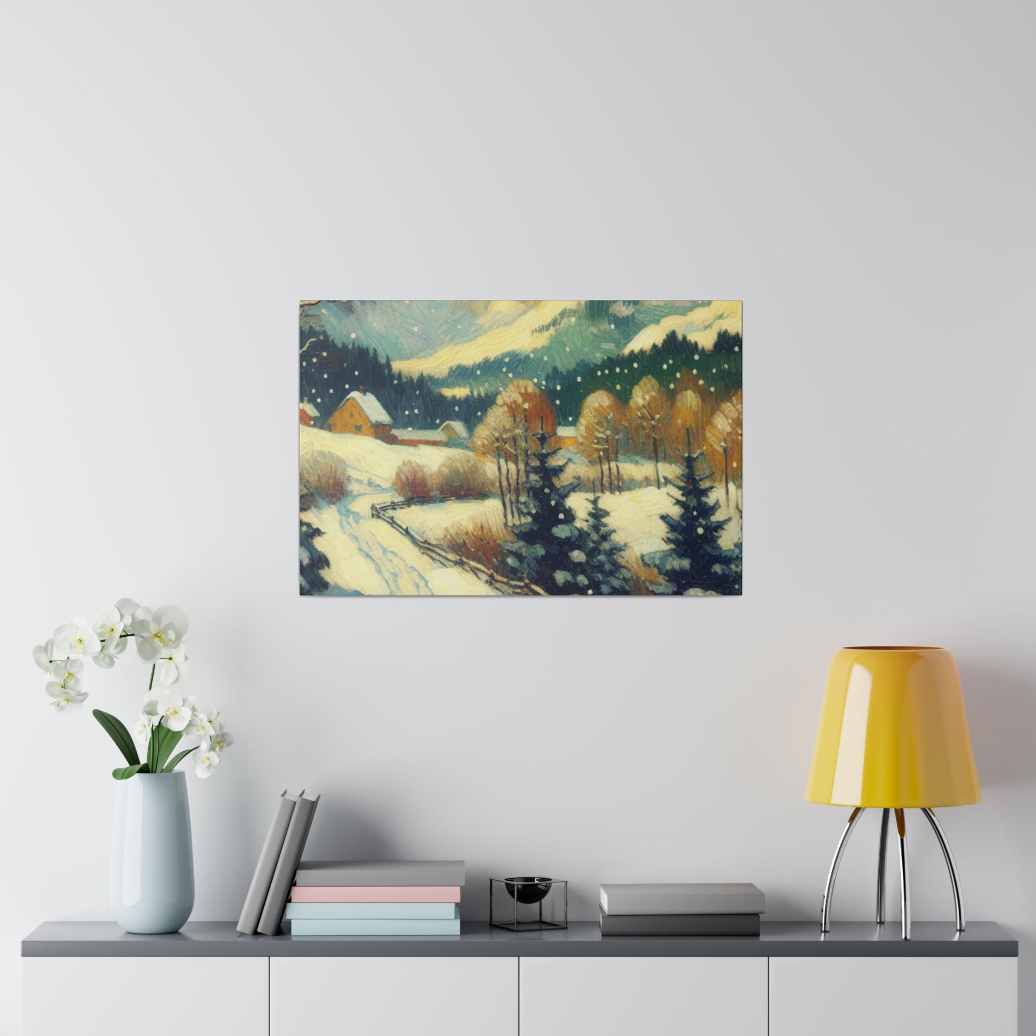 An Impressionist Viewpoint Rural Winter Painting Canvas