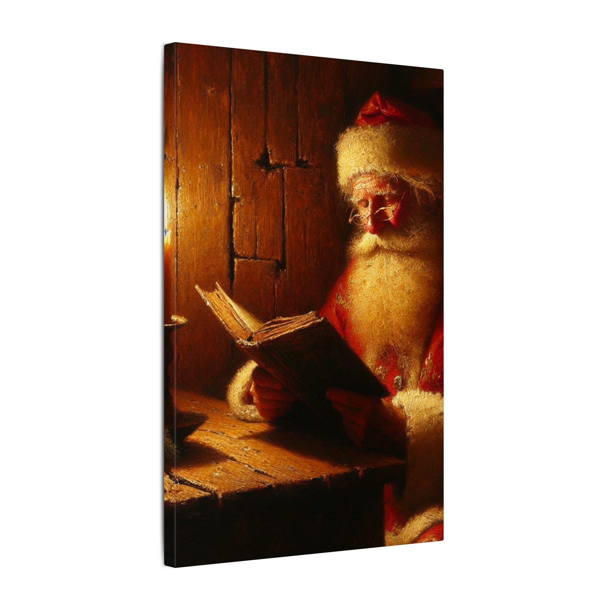 Santa by Candlelight Canvas