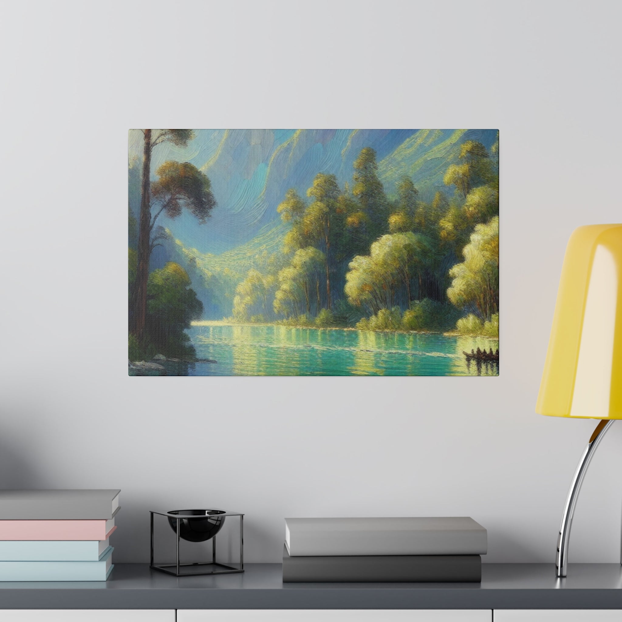 Serene Depth Reflections Lake Painting Canvas