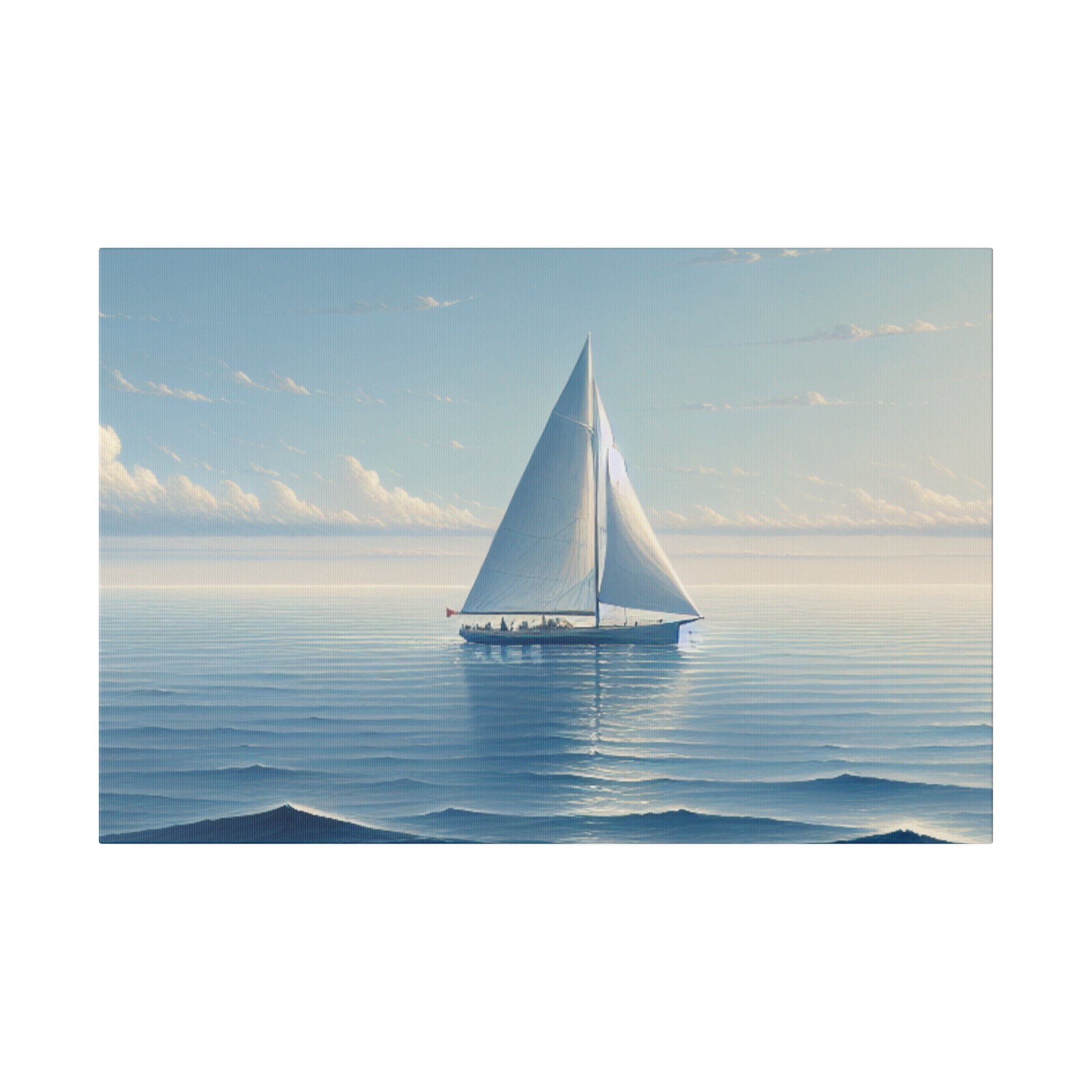 Seafarer Solitude Sailboat Painting Canvas