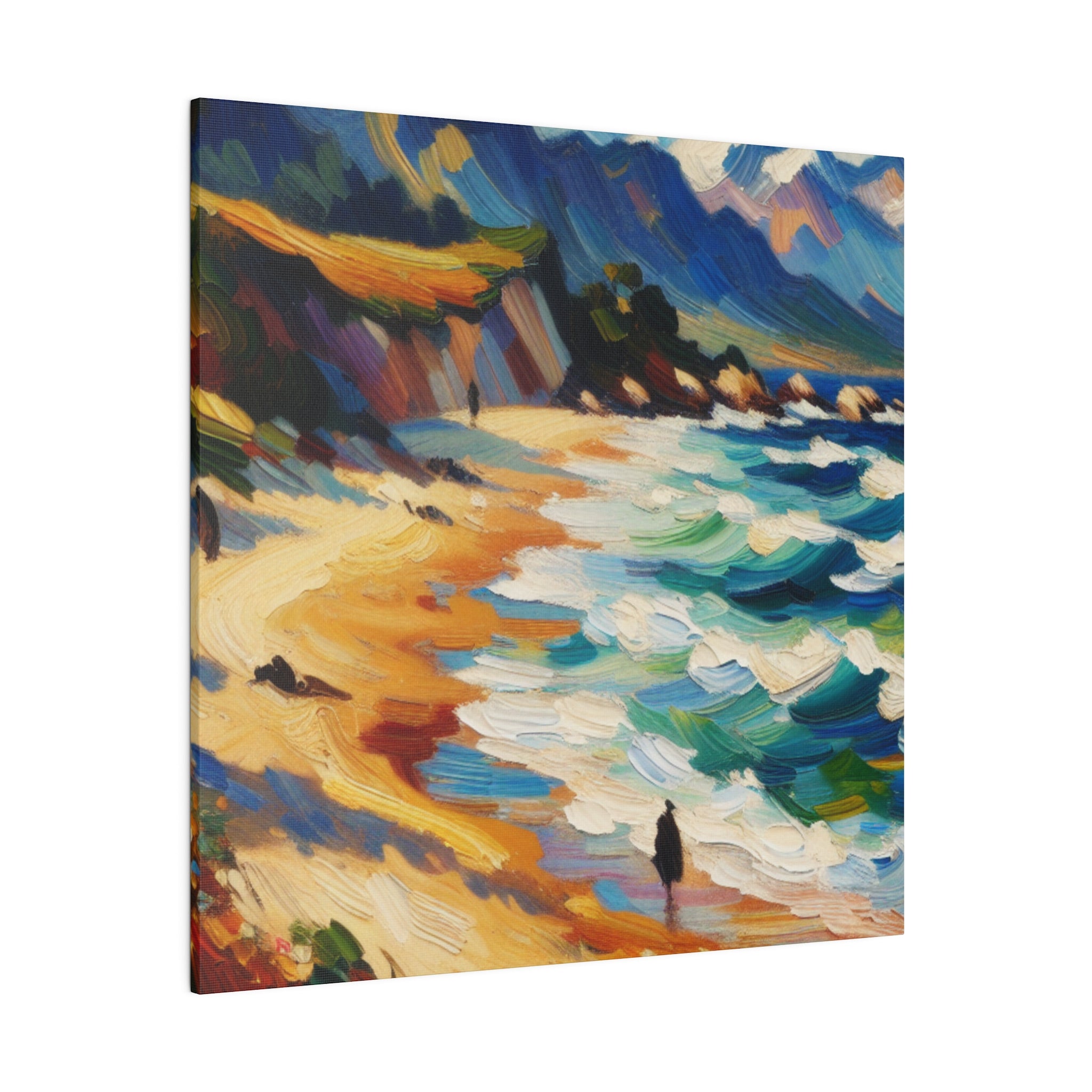 Vibrant Expressionist Landscape Beach Painting Canvas