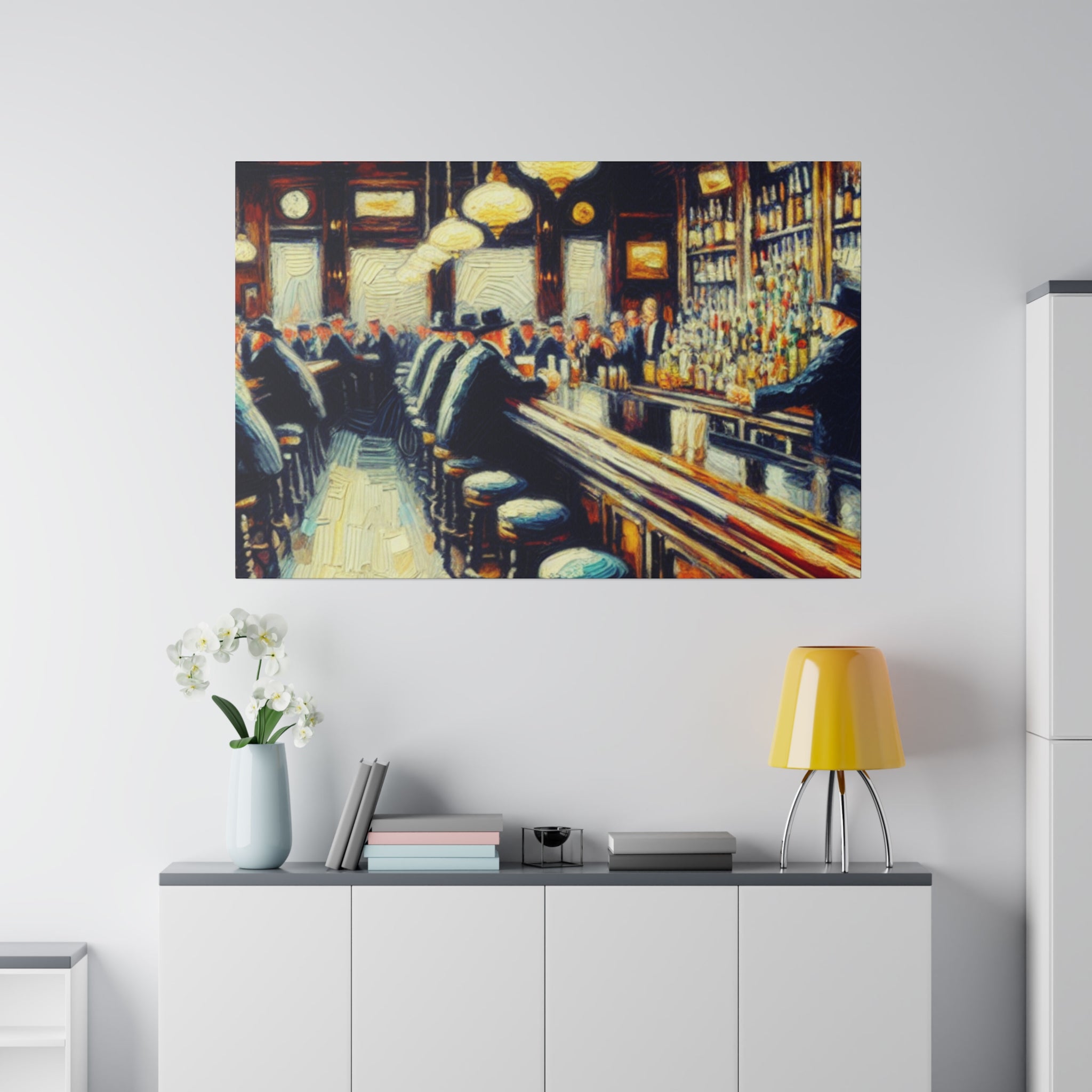 Freedom Draft Brew Retro Old Time Bar Art Canvas