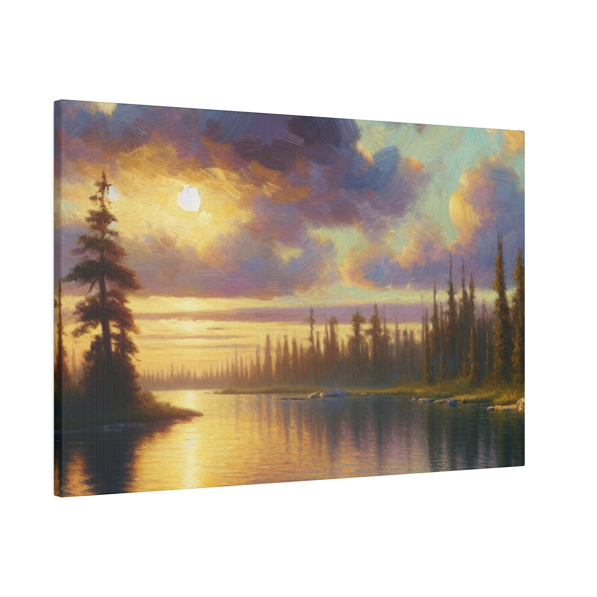 Serenity Lake Mirage Lake Painting Canvas