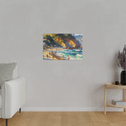 Shoreline Cliffs Impressionist Beach Painting Canvas