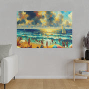 Expressionist Dreams of Coastal Twilight Beach Painting Canvas