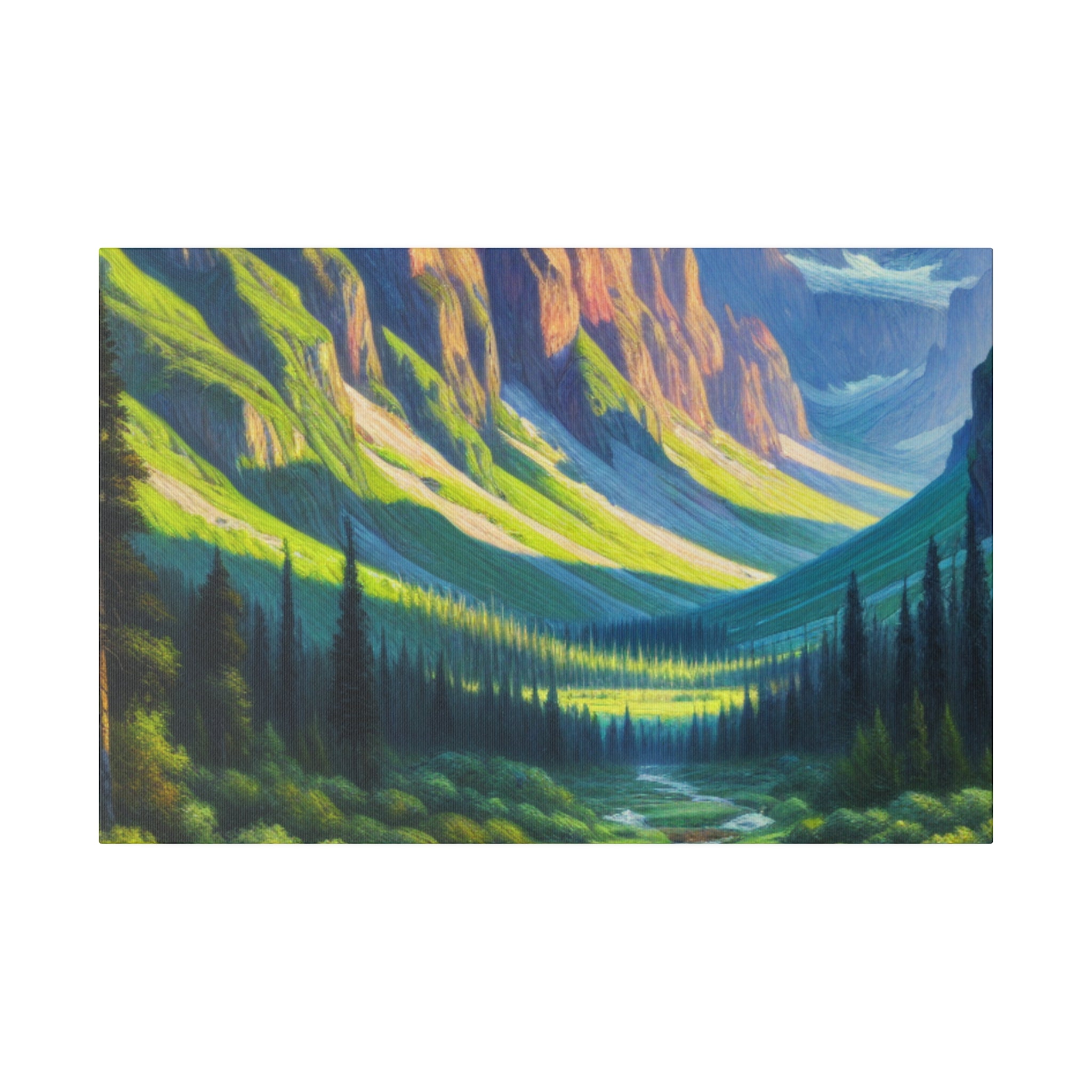 Majestic Dawn Mountain Landscape Painting Canvas