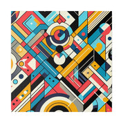 Brash Angles in Exuberant Abstraction Geometric Painting Canvas