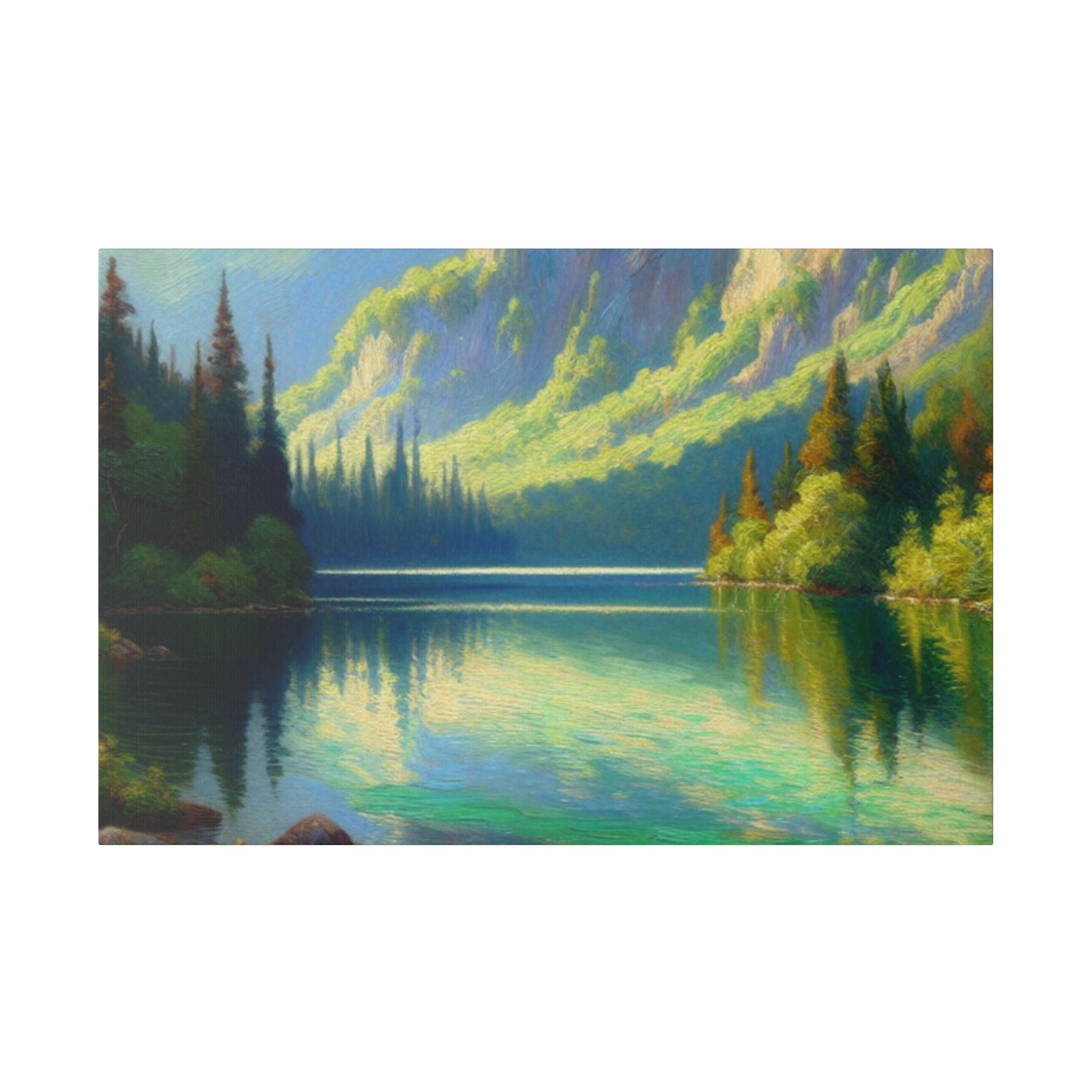 Serenity Lake Mirage Lake Painting Canvas