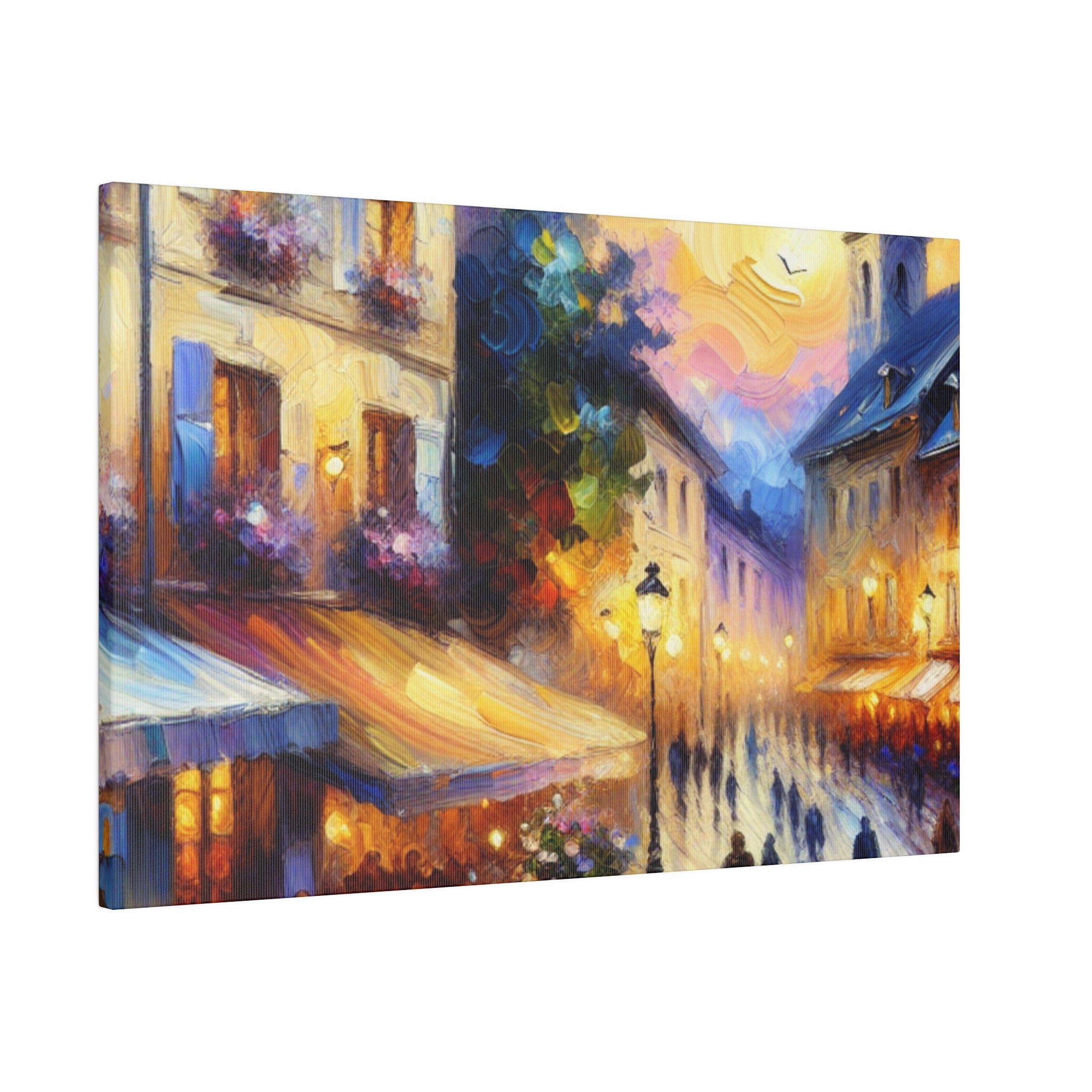 Parisian Dreamscape Mosaic French Street Painting Canvas