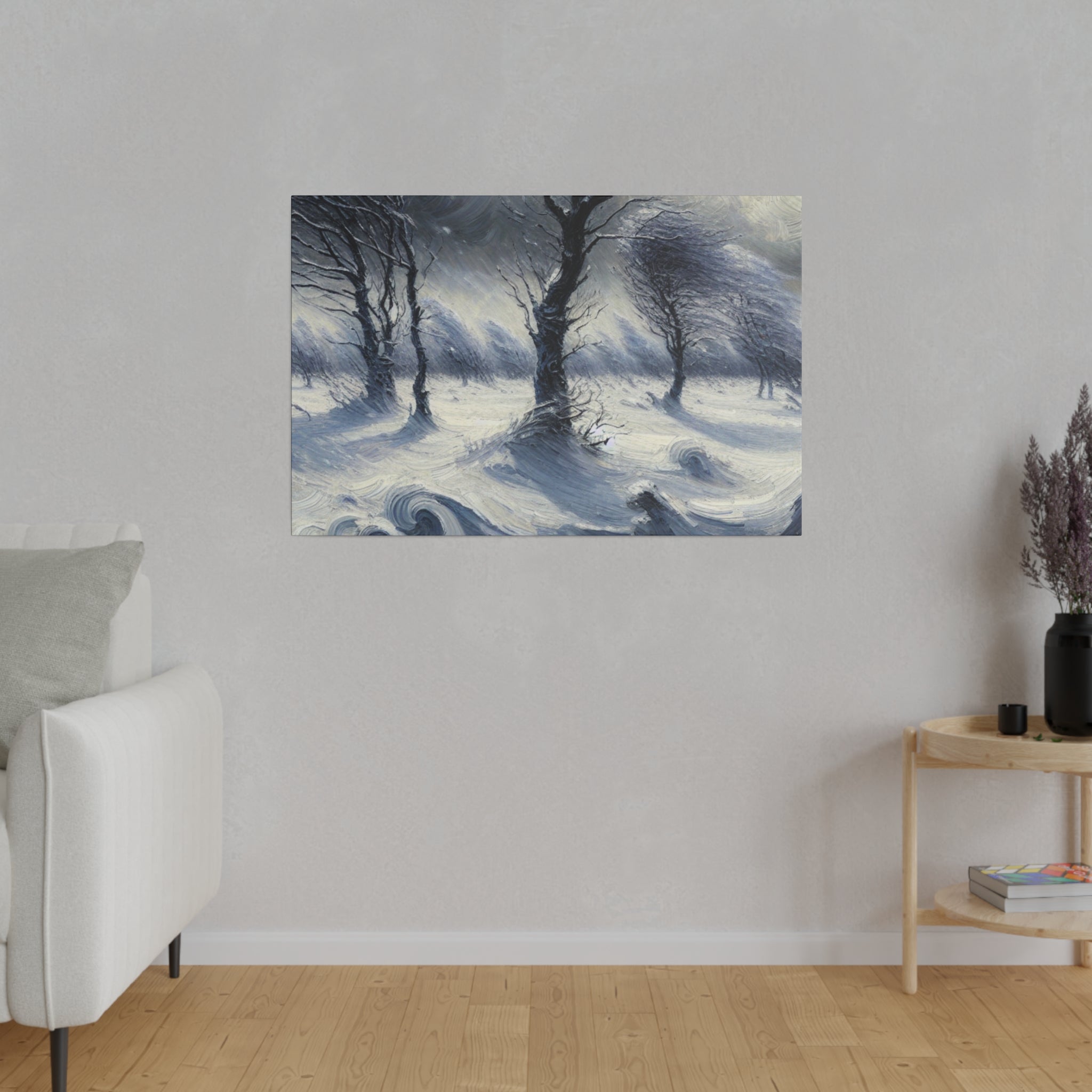 Whispers of Winter Past Vintage Snowscape Winter Painting Canvas