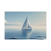 Seafarer Solitude Sailboat Painting Canvas