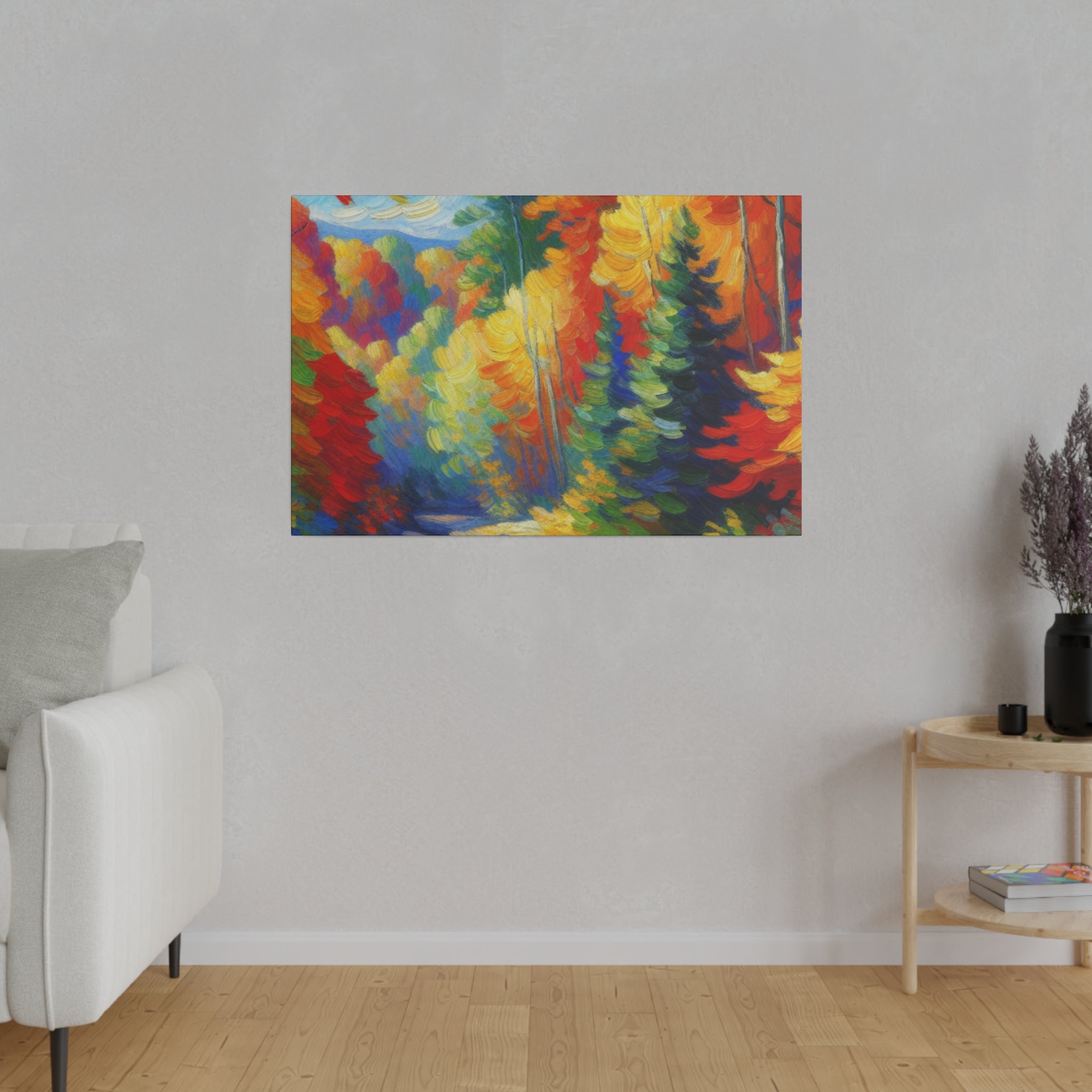 Autumn Cascade Symphony Fall Painting Canvas