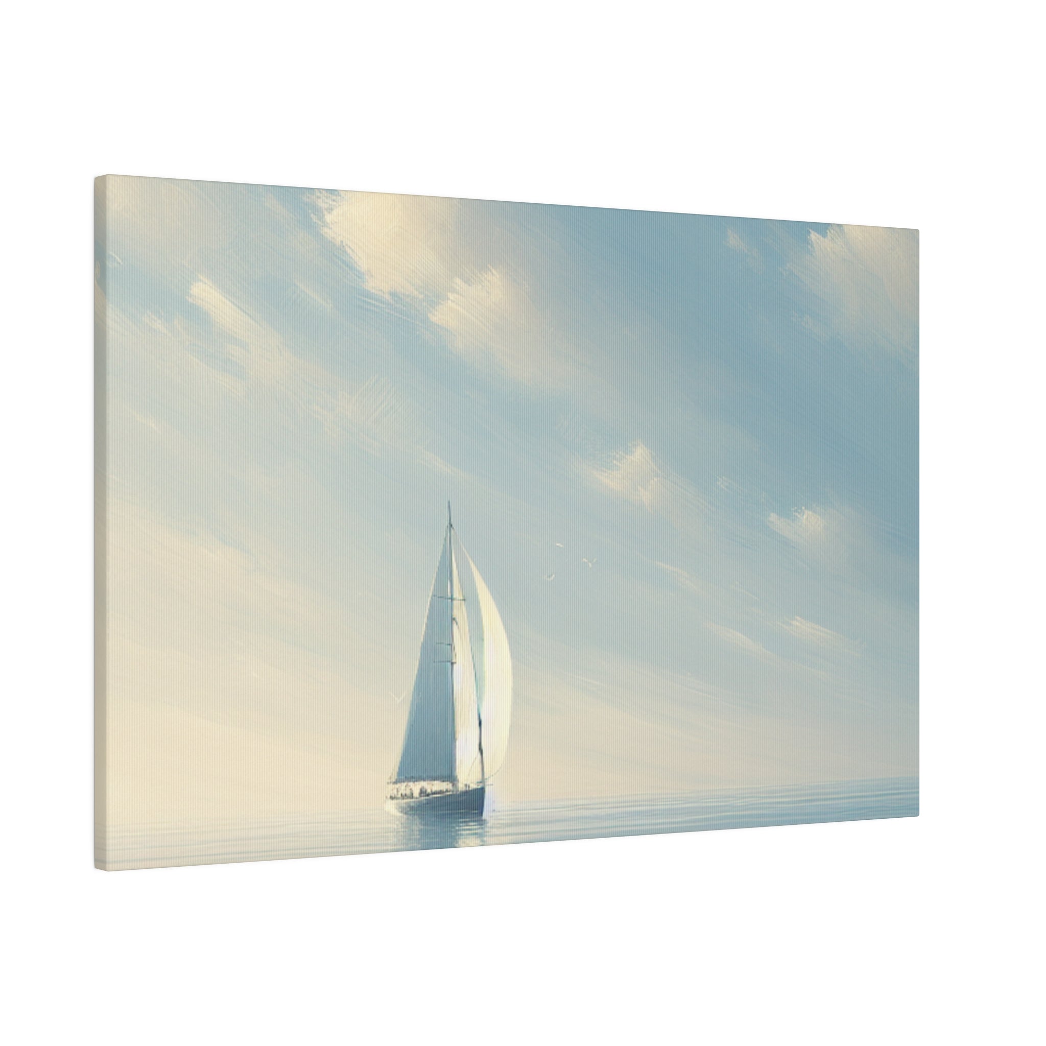 Serene Voyage Sailboat Painting Canvas