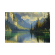 Azure Waterscape Harmony Lake Painting Canvas