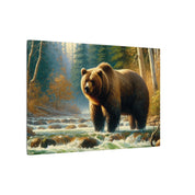 Grizzly in Forest Brook Canvas