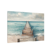 Weathered Dock at Sea Canvas