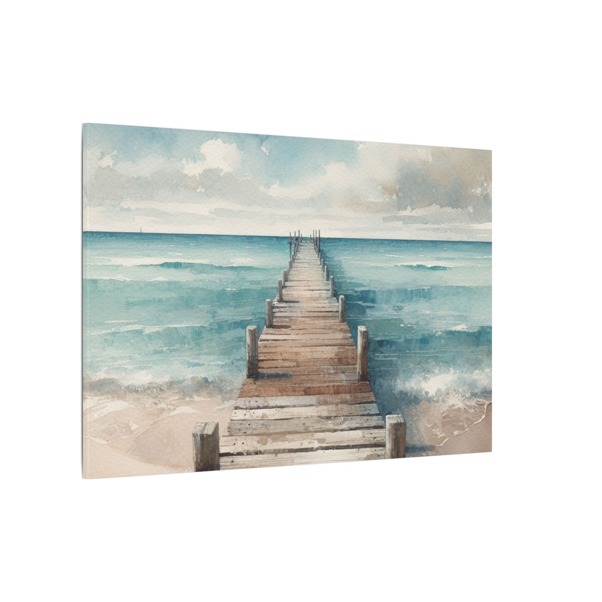 Weathered Dock at Sea Canvas