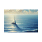 Serenity Drift Solo Sailboat Painting Canvas