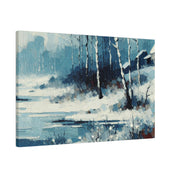 Expressionist Vintage Snowscape Winter Painting Canvas