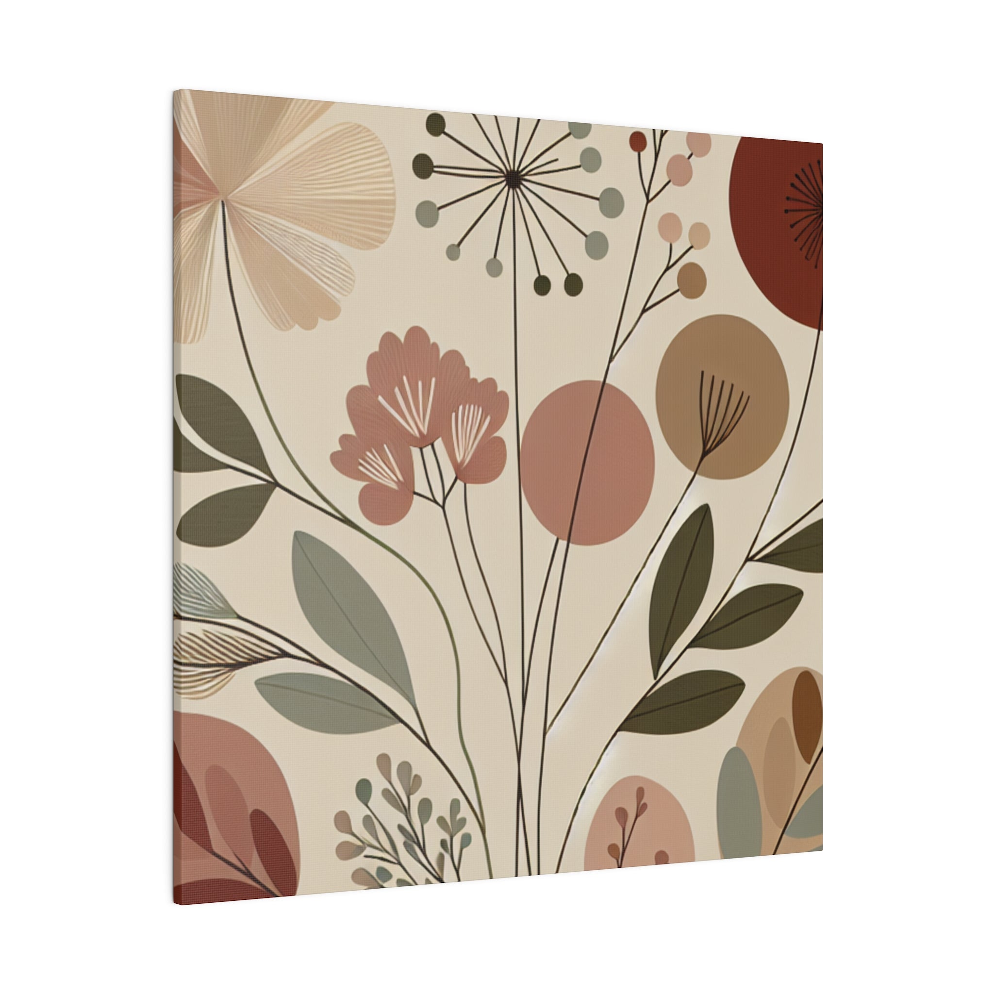 Blossom Whimsy Floral Wall Art Boho Artwork Canvas